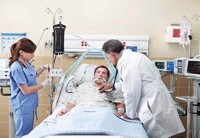 Patient on mechanical ventilation in ICU